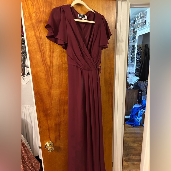 David's Bridal Deep Red Maxi Dress - Picture 1 of 2